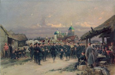 Chorus of the Fourth Infantry Battalion at Tsarskoe Selo, 1889 by Jean Baptiste Edouard Detaille